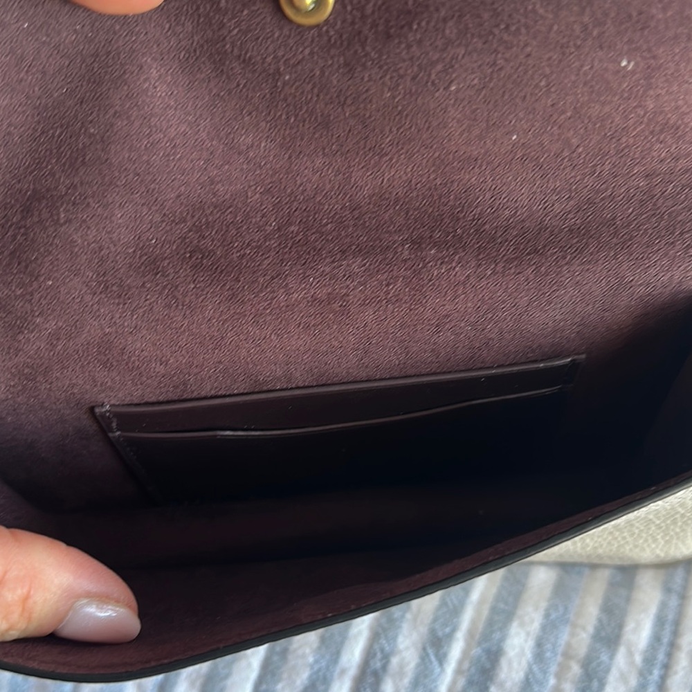 Coach Brown and Cream Clutch with Gold Accents - Picture 5 of 6